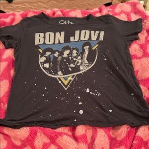 Chaser Good Condition Bon Jovi Kids Black Graphic T-Shirt Soft Size Medium
